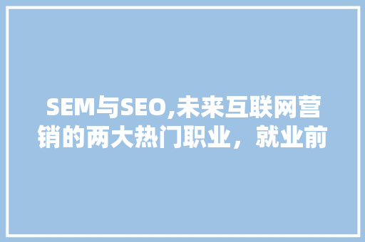SEM与SEO,未来互联网营销的两大热门职业，就业前景分析 网站建设公司