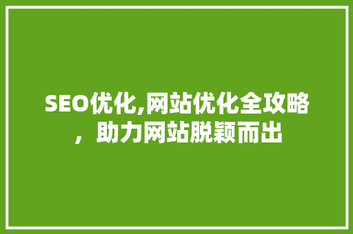 SEO优化,网站优化全攻略，助力网站脱颖而出 神马SEO
