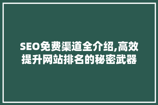 SEO免费渠道全介绍,高效提升网站排名的秘密武器