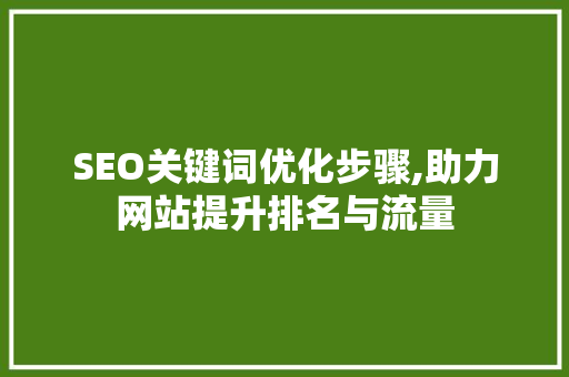 SEO关键词优化步骤,助力网站提升排名与流量