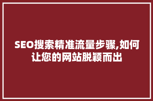 SEO搜索精准流量步骤,如何让您的网站脱颖而出 网站建设公司