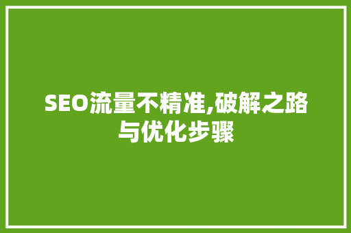 SEO流量不精准,破解之路与优化步骤 网站建设公司
