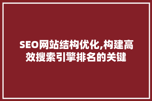 SEO网站结构优化,构建高效搜索引擎排名的关键