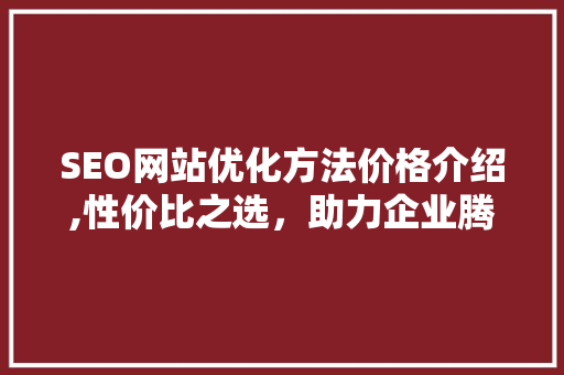 SEO网站优化方法价格介绍,性价比之选，助力企业腾飞 必应SEO
