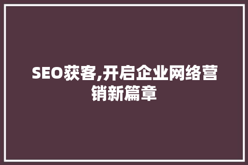 SEO获客,开启企业网络营销新篇章 必应SEO