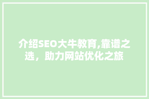 介绍SEO大牛教育,靠谱之选，助力网站优化之旅 必应SEO