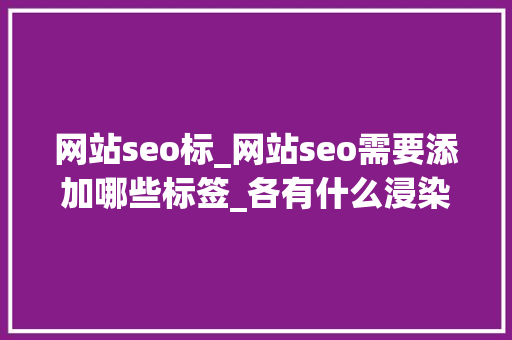 网站seo标_网站seo需要添加哪些标签_各有什么浸染 网站seo标_网站seo需要添加哪些标签_各有什么浸染 网站建设公司