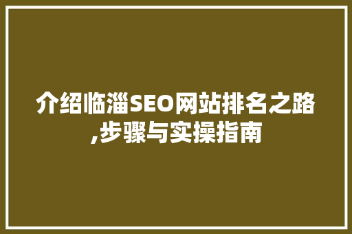 介绍临淄SEO网站排名之路,步骤与实操指南