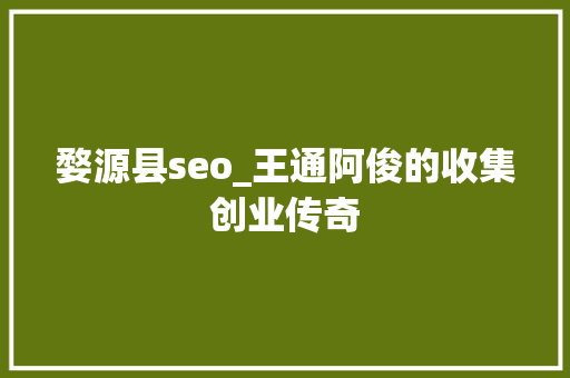 婺源县seo_王通阿俊的收集创业传奇 婺源县seo_王通阿俊的收集创业传奇 网站建设公司