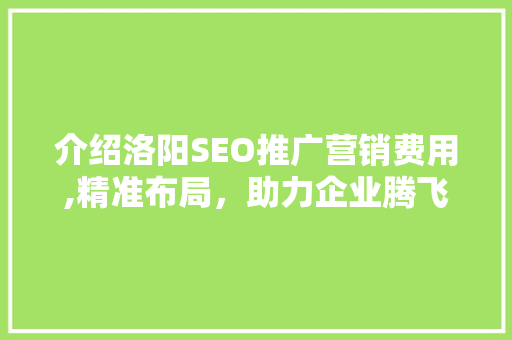 介绍洛阳SEO推广营销费用,精准布局，助力企业腾飞