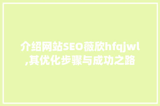 介绍网站SEO薇欣hfqjwl,其优化步骤与成功之路 必应SEO