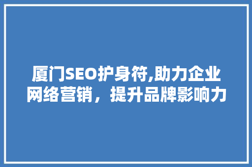 厦门SEO护身符,助力企业网络营销，提升品牌影响力 网站建设公司