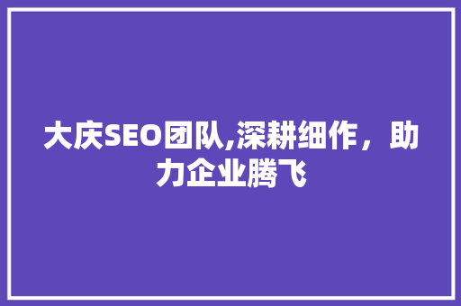 大庆SEO团队,深耕细作，助力企业腾飞 搜狗SEO