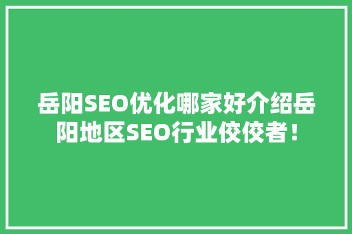 岳阳SEO优化哪家好介绍岳阳地区SEO行业佼佼者！ 必应SEO