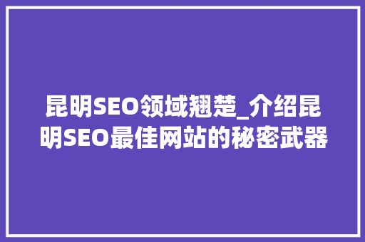 昆明SEO领域翘楚_介绍昆明SEO最佳网站的秘密武器 神马SEO