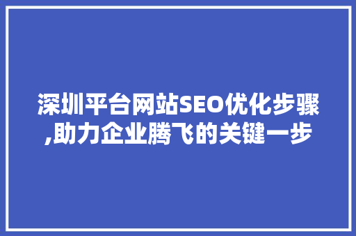 深圳平台网站SEO优化步骤,助力企业腾飞的关键一步 SEO关键词