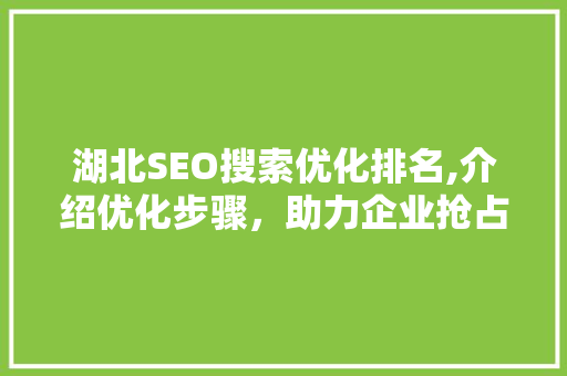 湖北SEO搜索优化排名,介绍优化步骤，助力企业抢占互联网高地 SEO关键词