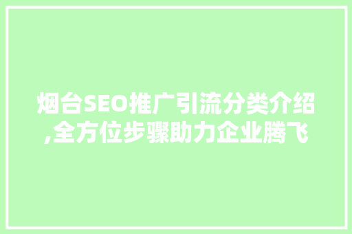 烟台SEO推广引流分类介绍,全方位步骤助力企业腾飞