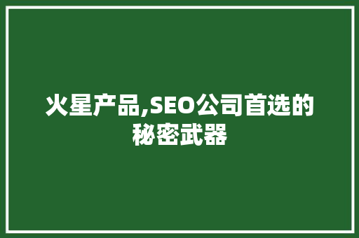火星产品,SEO公司首选的秘密武器 必应SEO