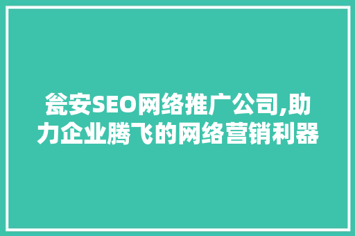 瓮安SEO网络推广公司,助力企业腾飞的网络营销利器 百度SEO