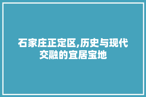 石家庄正定区,历史与现代交融的宜居宝地 网站建设公司