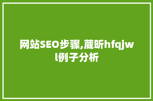 网站SEO步骤,葳昕hfqjwl例子分析 百度SEO