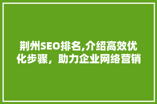 荆州SEO排名,介绍高效优化步骤，助力企业网络营销 神马SEO