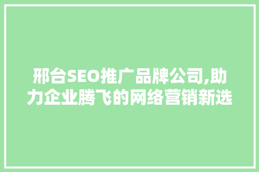 邢台SEO推广品牌公司,助力企业腾飞的网络营销新选择