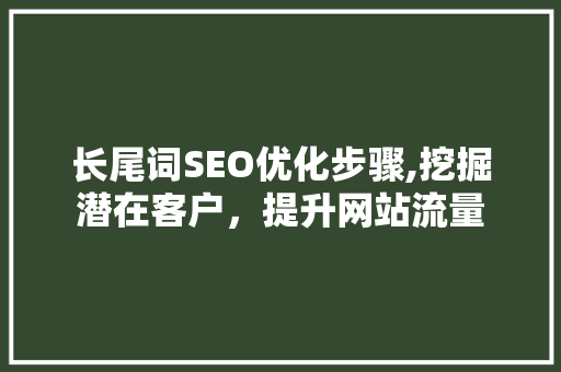 长尾词SEO优化步骤,挖掘潜在客户，提升网站流量 SEO关键词
