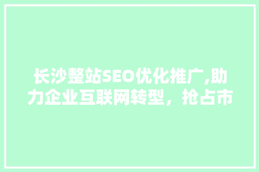 长沙整站SEO优化推广,助力企业互联网转型，抢占市场先机 网站建设公司