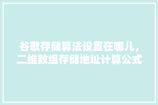 谷歌存储算法设置在哪儿，二维数组存储地址计算公式