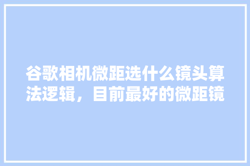 谷歌相机微距选什么镜头算法逻辑，目前最好的微距镜头 网站建设公司