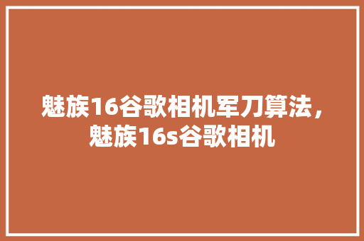 魅族16谷歌相机军刀算法，魅族16s谷歌相机 必应SEO