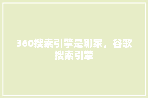 360搜索引擎是哪家，谷歌搜索引擎 必应SEO