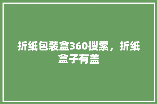 折纸包装盒360搜索，折纸盒子有盖 必应SEO