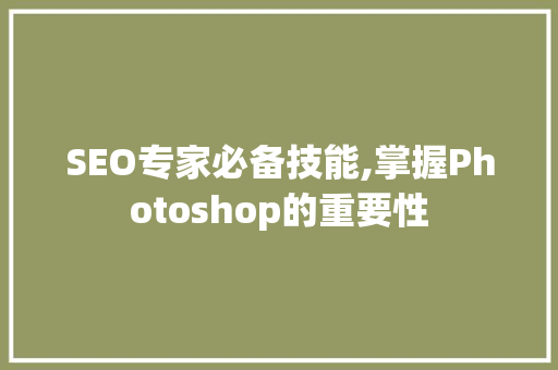 SEO专家必备技能,掌握Photoshop的重要性 网站建设公司