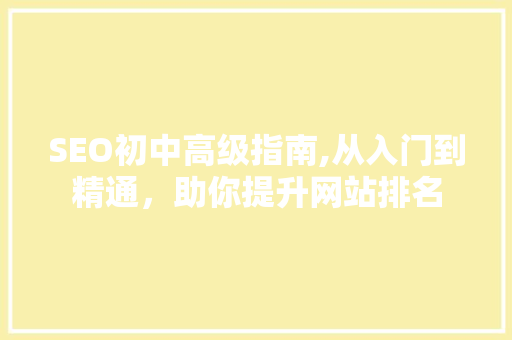 SEO初中高级指南,从入门到精通，助你提升网站排名