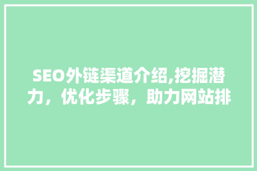 SEO外链渠道介绍,挖掘潜力，优化步骤，助力网站排名提升 百度SEO