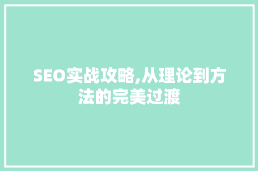 SEO实战攻略,从理论到方法的完美过渡 网站建设公司