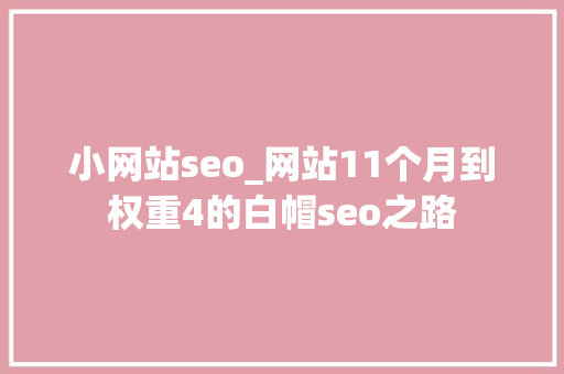 小网站seo_网站11个月到权重4的白帽seo之路 小网站seo_网站11个月到权重4的白帽seo之路 搜狗SEO