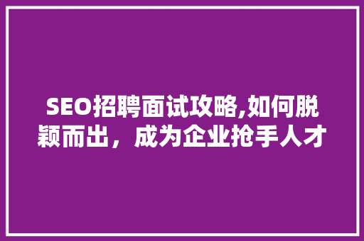 SEO招聘面试攻略,如何脱颖而出，成为企业抢手人才 神马SEO