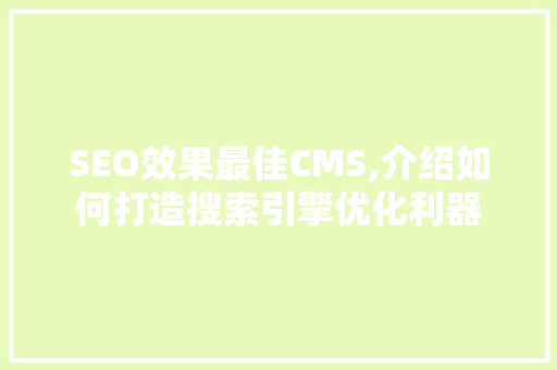 SEO效果最佳CMS,介绍如何打造搜索引擎优化利器 网站建设公司