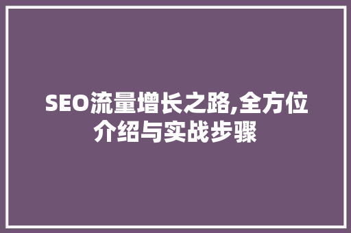 SEO流量增长之路,全方位介绍与实战步骤 搜狗SEO