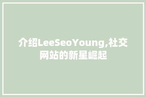 介绍LeeSeoYoung,社交网站的新星崛起 必应SEO
