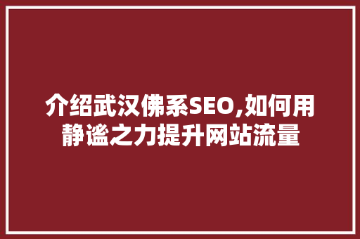 介绍武汉佛系SEO,如何用静谧之力提升网站流量 网站建设公司