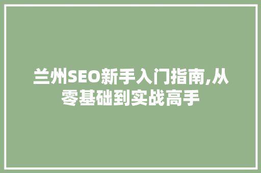 兰州SEO新手入门指南,从零基础到实战高手 百度SEO