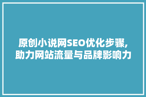 原创小说网SEO优化步骤,助力网站流量与品牌影响力的提升