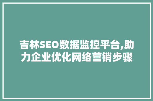 吉林SEO数据监控平台,助力企业优化网络营销步骤