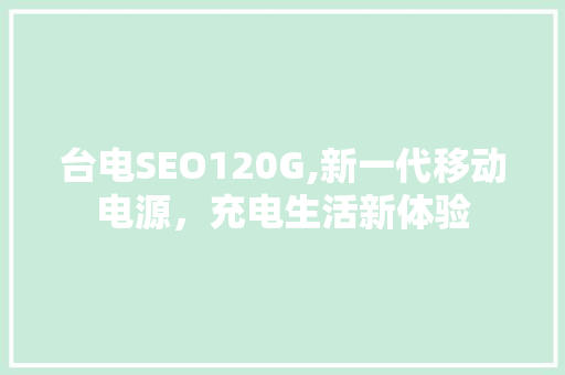 台电SEO120G,新一代移动电源，充电生活新体验 必应SEO