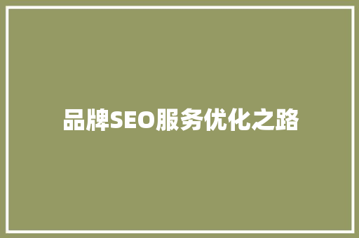 品牌SEO服务优化之路